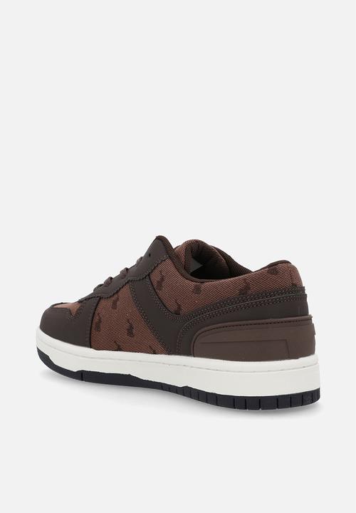 POLO - Colour block jacquard monogram sneaker - brown