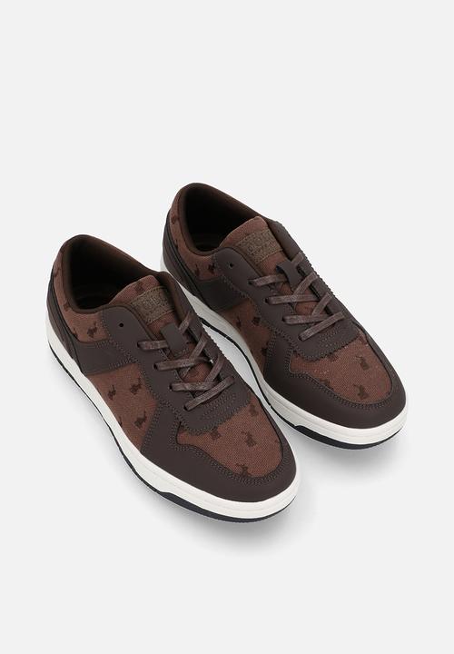 POLO - Colour block jacquard monogram sneaker - brown