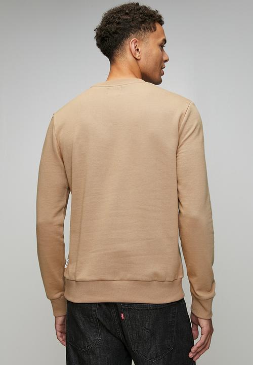 Ben Sherman - Chenille Bear Applique Crew Sweater - Cornstalk
