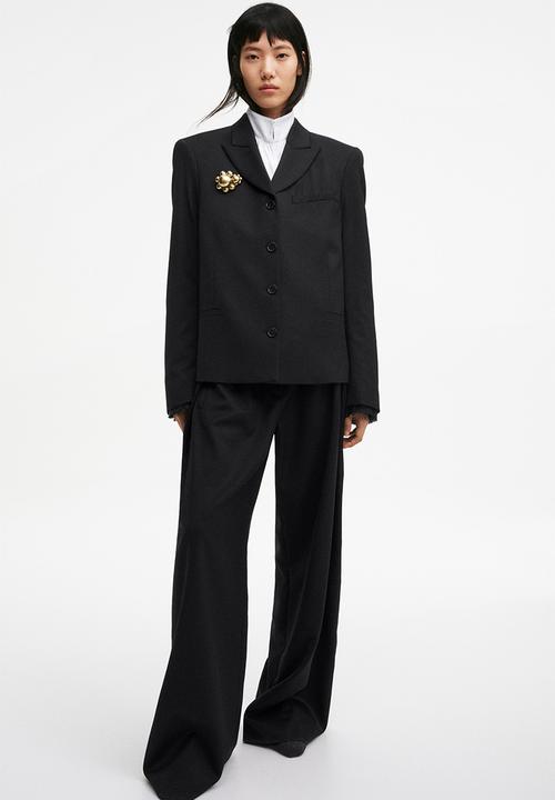 H&M - H&M Studio: Wool-blend tailored trousers - black