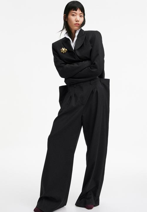 H&M - H&M Studio: Wool-blend tailored trousers - black