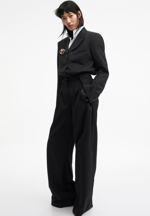 H&M - H&M Studio: Wool-blend tailored trousers - black