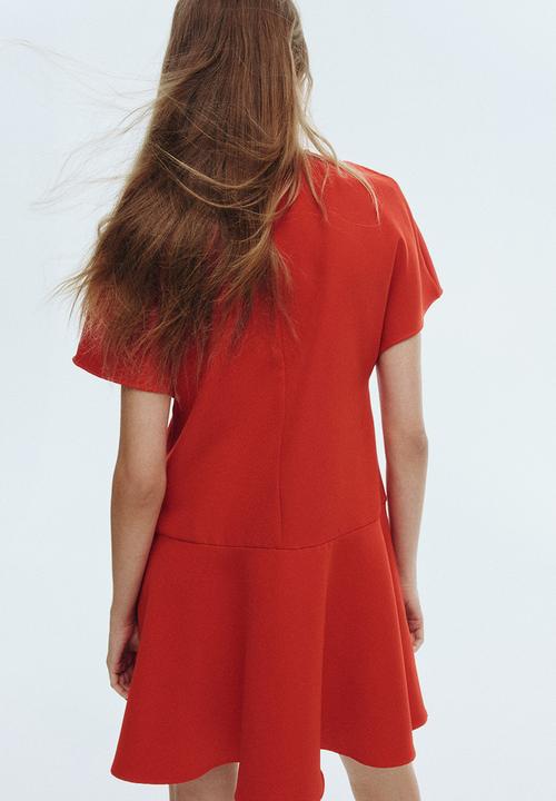 H&M - Butterfly-sleeved dress - red