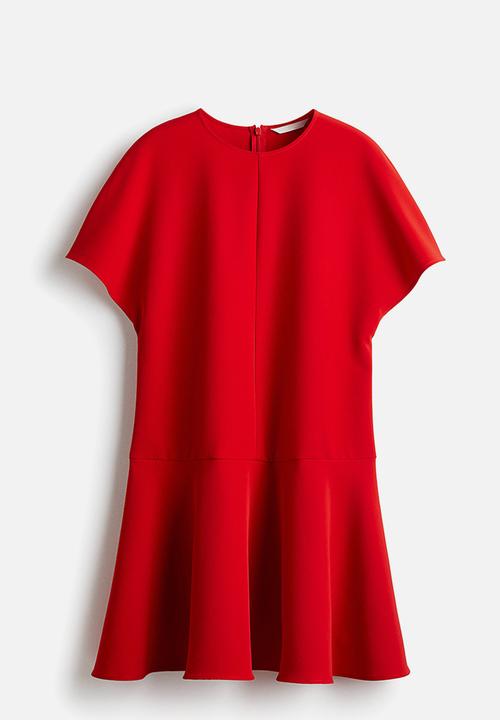 H&M - Butterfly-sleeved dress - red