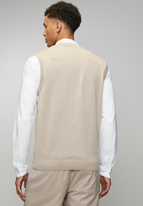 Ben Sherman - Pull Over Knit S/Less - Sustained Grey