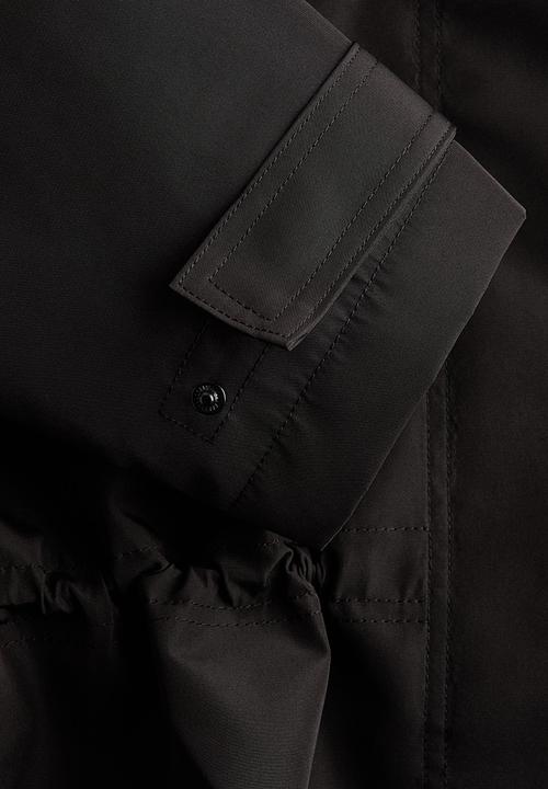 H&M - H&M Studio: Hooded peplum jacket - black