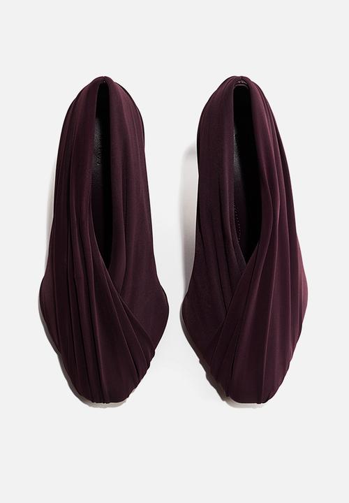 H&M - H&M Studio: Draped court shoes - dark plum purple