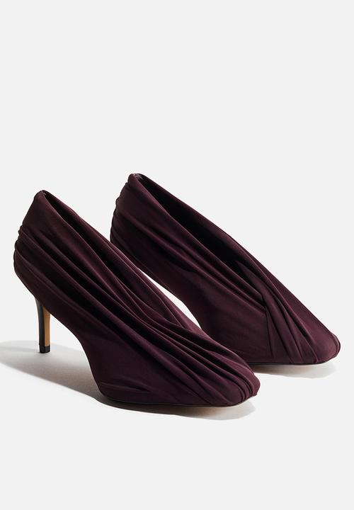 H&M - H&M Studio: Draped court shoes - dark plum purple