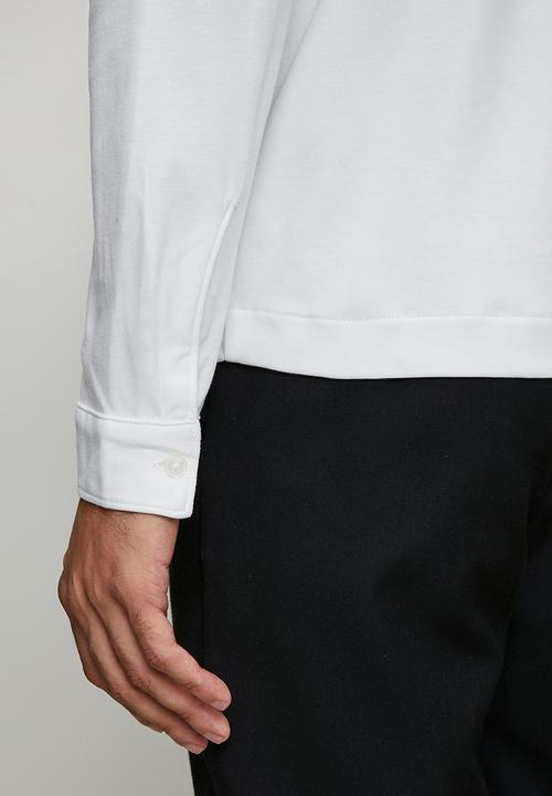 Ben Sherman - Double Knit Interlock Long sleeve shirt - white