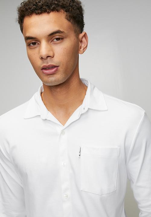 Ben Sherman - Double Knit Interlock Long sleeve shirt - white