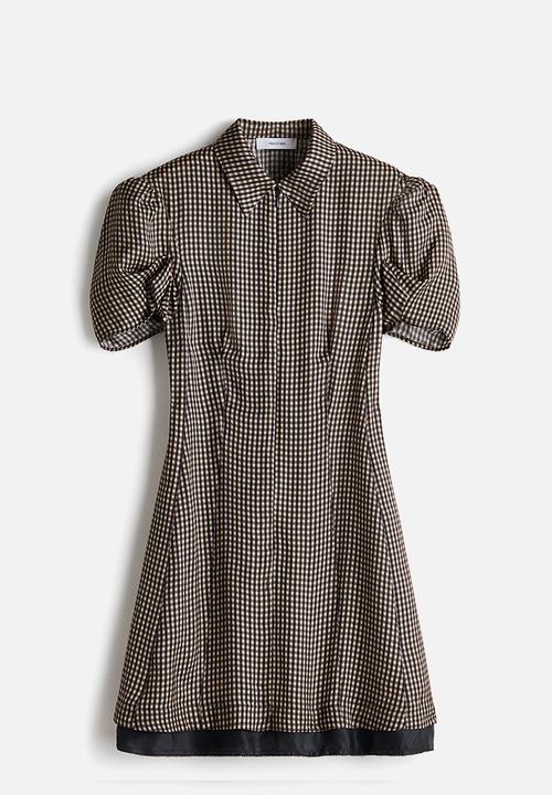 black and white checkered dress h&m Black and White Gingham Midi Dress main image 1