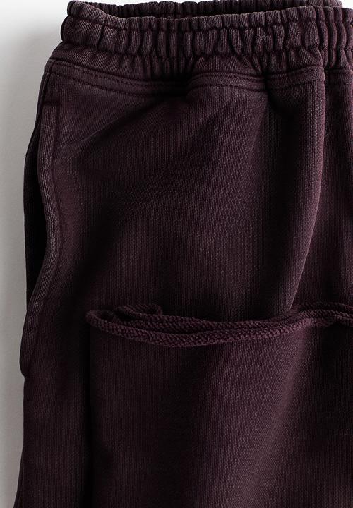 H&M - H&M Studio: Wide cotton joggers - dark plum purple