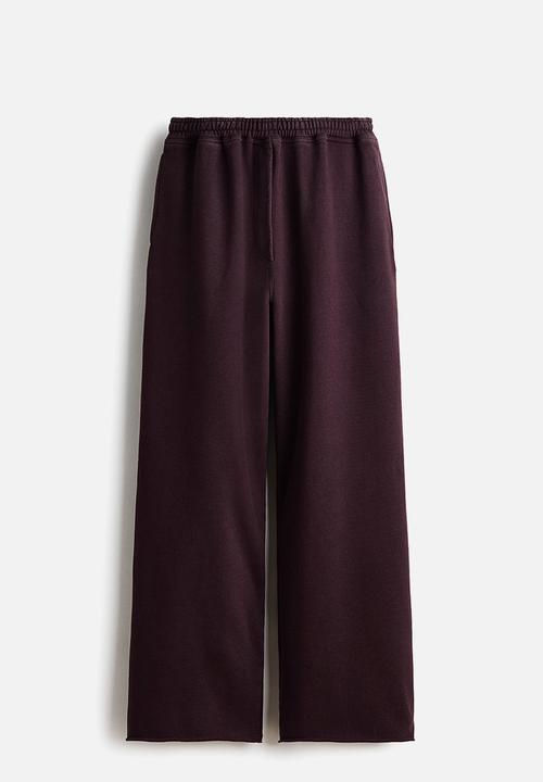 H&M - H&M Studio: Wide cotton joggers - dark plum purple