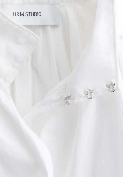 H&M - H&M Studio: Gathered poplin blouse - white