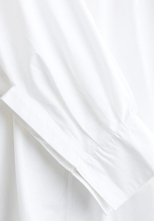 H&M - H&M Studio: Gathered poplin blouse - white