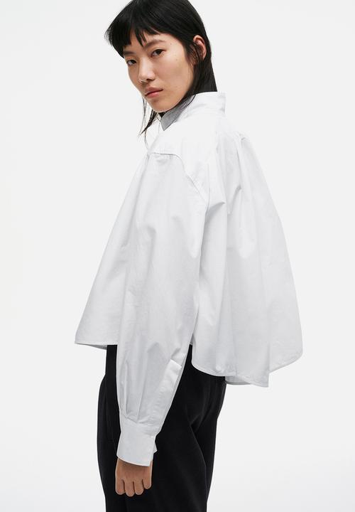 H&M - H&M Studio: Gathered poplin blouse - white