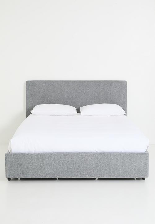 Agnes Upholstered Storage Bed - Grey