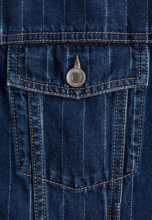 H&M - Denim jacket - denim blue/pinstriped