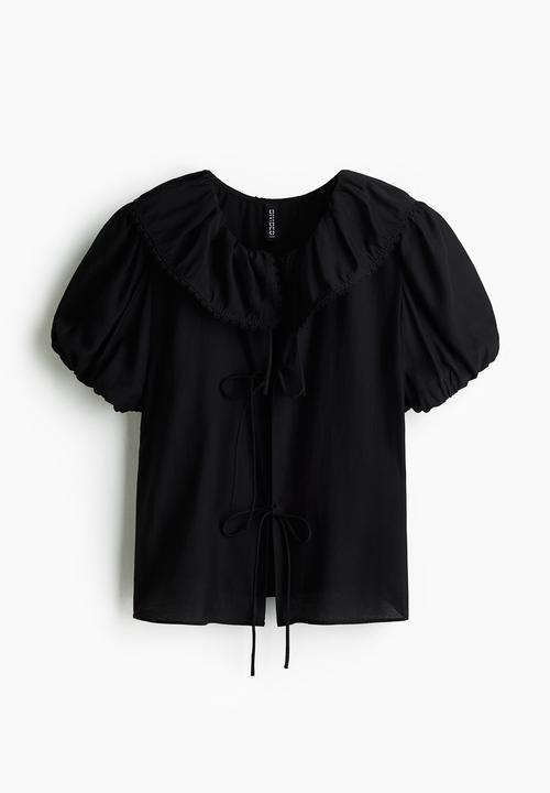 H&M - Tie-front blouse - black