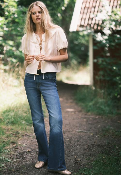 H&M - Tie-front blouse - cream
