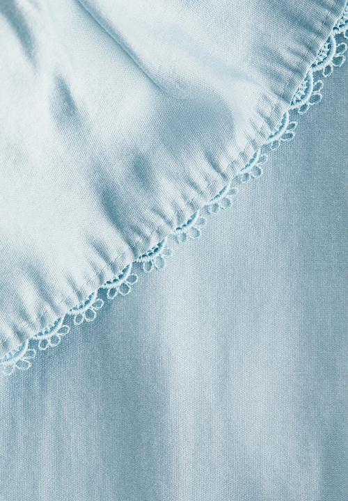 H&M - Tie-front blouse - light blue