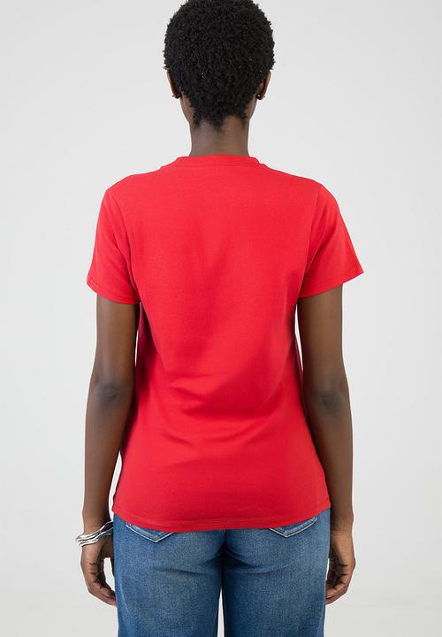 SISSY BOY - Chase It T-Shirt Regular Tshirt With Branded Transfer And Lips Detail - Red