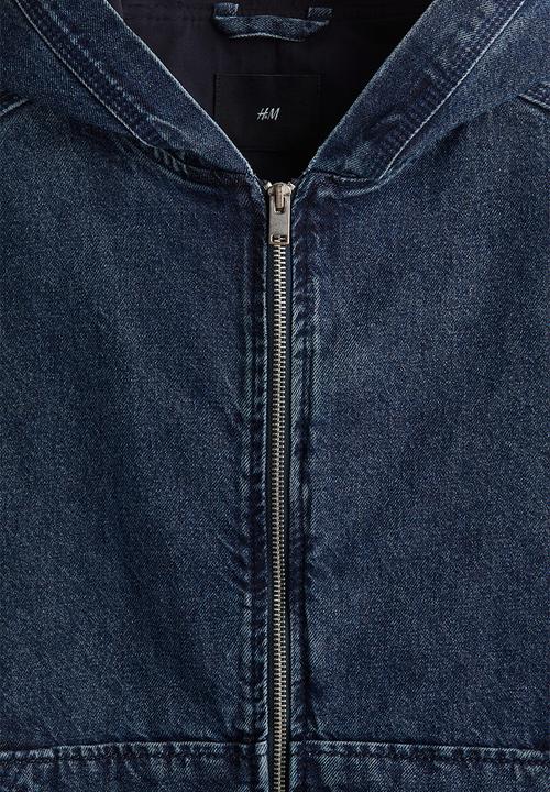 H&M - Loose fit hooded denim jacket - dark denim blue