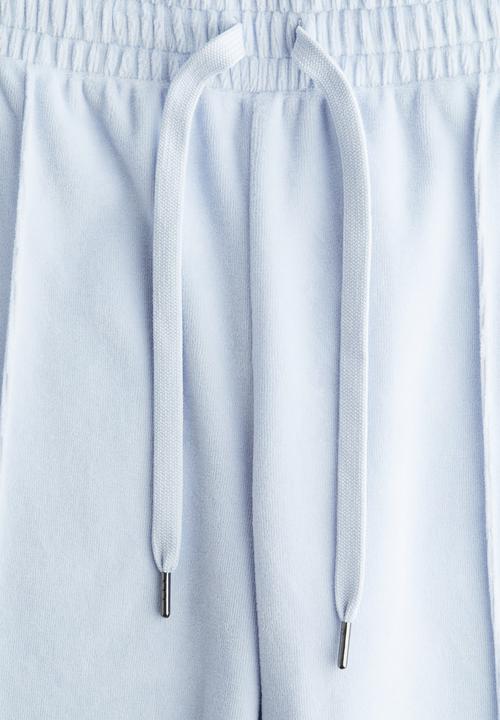 H&M - Wide velour joggers - light blue