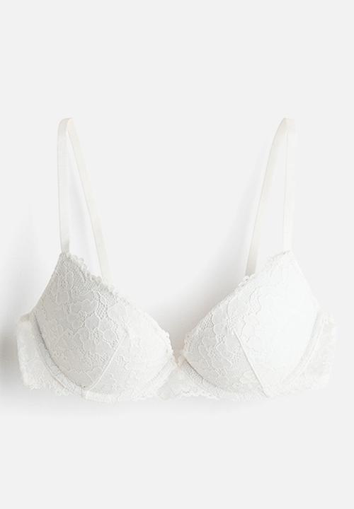H&M - Lace super push-up bra - white