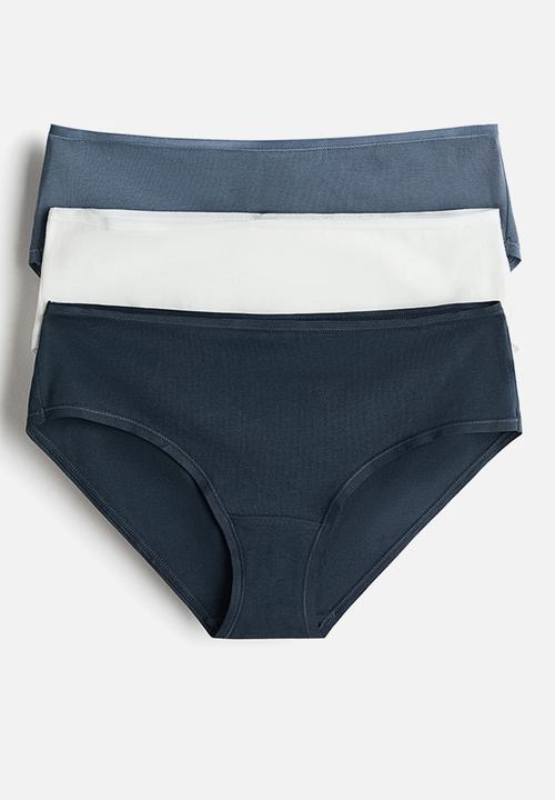 H&M - 3-pack cotton hipster briefs - blue,white
