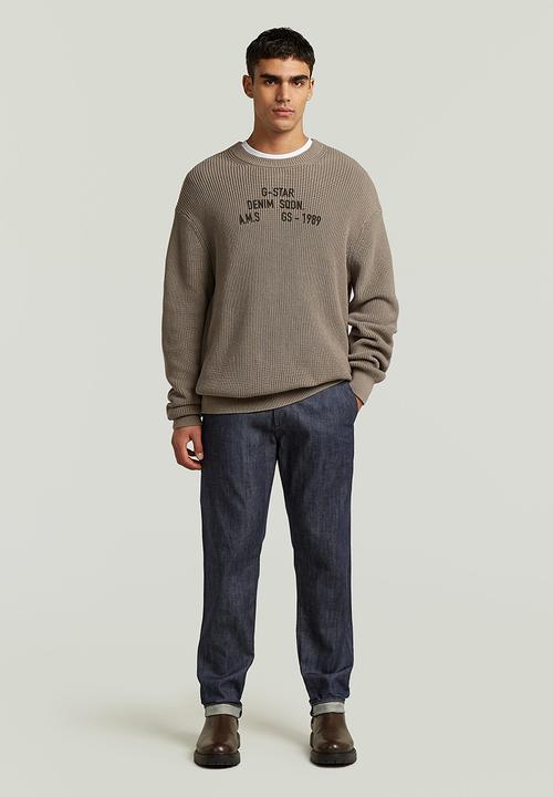 G-STAR - Stencil Gr Loose R Knit - Elephant Skin