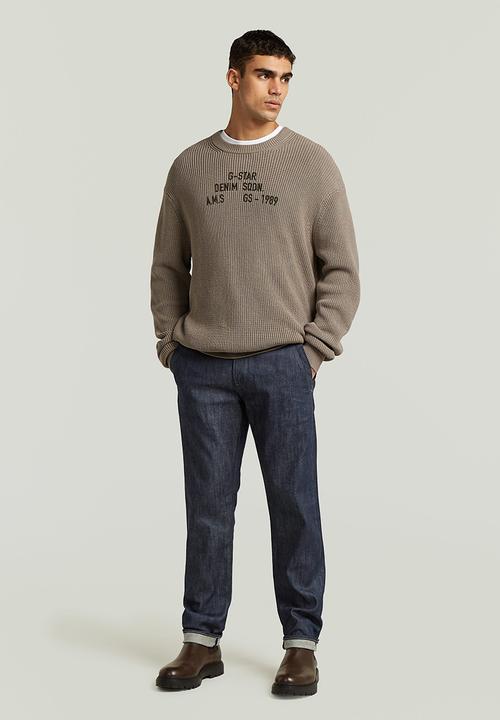 G-STAR - Stencil Gr Loose R Knit - Elephant Skin