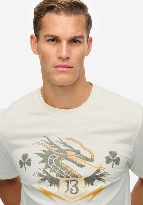 Superdry. - Campaign Souvenir Loose Tee - 22C - Cream