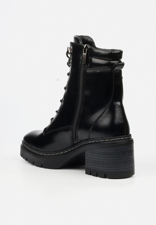Miss Black - Mercy 2 lace up chunky ankle boot - black