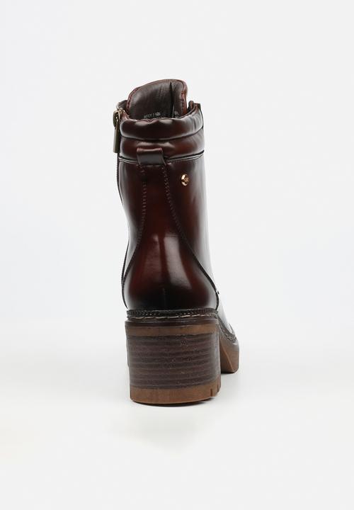 Miss Black - Mercy 2 lace up chunky ankle boot - chocolate