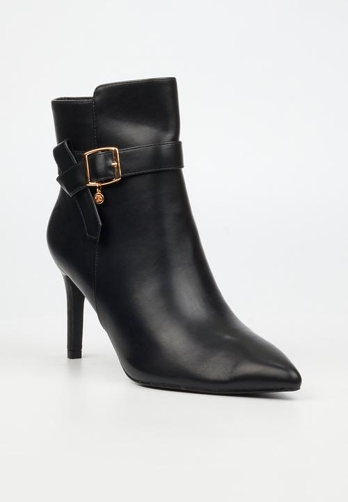 Miss Black - Moss 1 belt buckle heel ankle boot - black