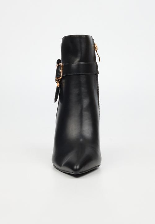 Miss Black - Moss 1 belt buckle heel ankle boot - black