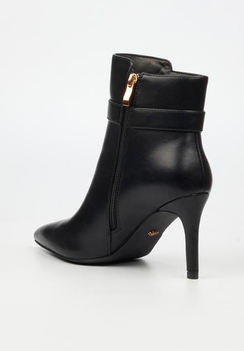 Miss Black - Moss 1 belt buckle heel ankle boot - black