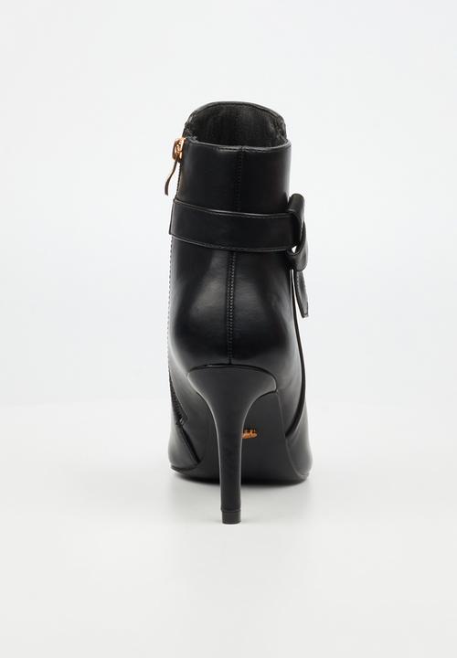 Miss Black - Moss 1 belt buckle heel ankle boot - black