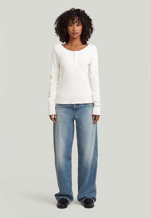 G-STAR - Slim henley r t l\s wmn - Milk