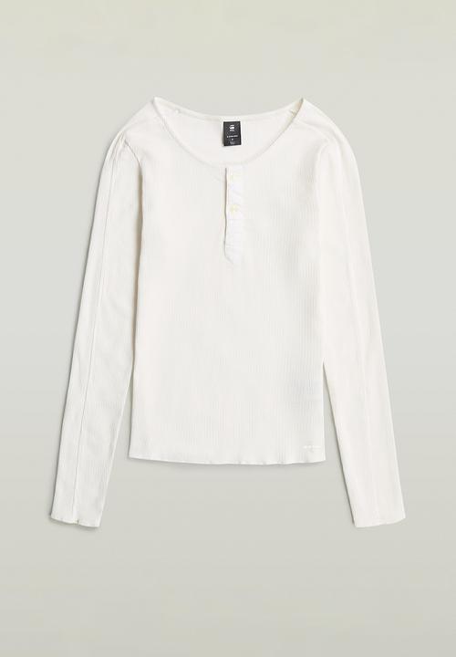 G-STAR - Slim henley r t l\s wmn - Milk