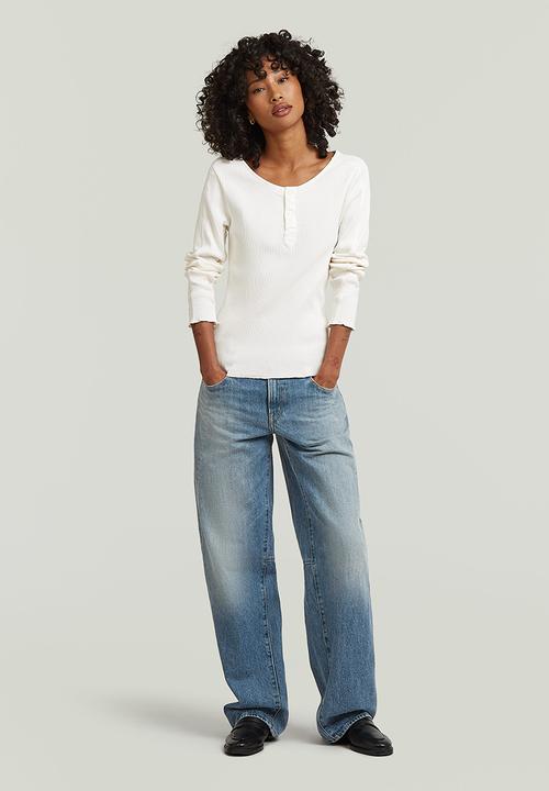 G-STAR - Slim henley r t l\s wmn - Milk