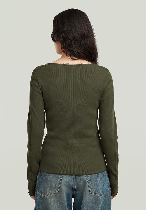 G-STAR - Slim henley r t l\s wmn - Asfalt