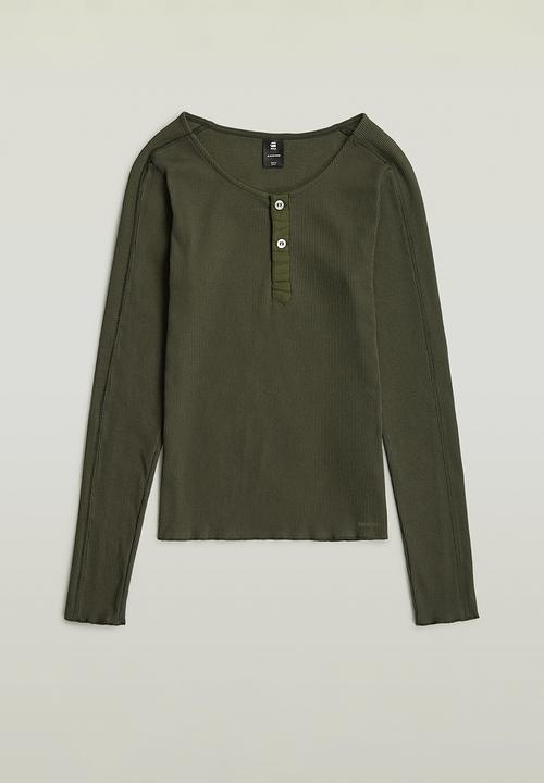 G-STAR - Slim henley r t l\s wmn - Asfalt