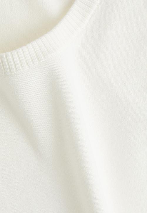 H&M - Fine-knit t-shirt - white