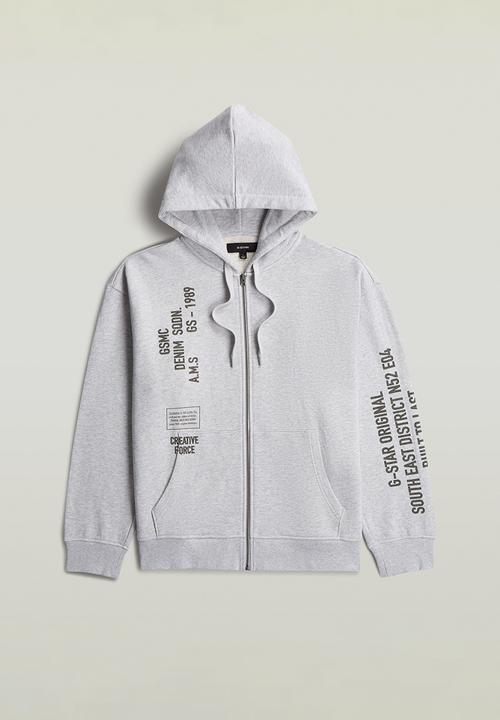 G-STAR - Stencil Gr Relaxed Hdd Zip Sw - Light Grey Htr