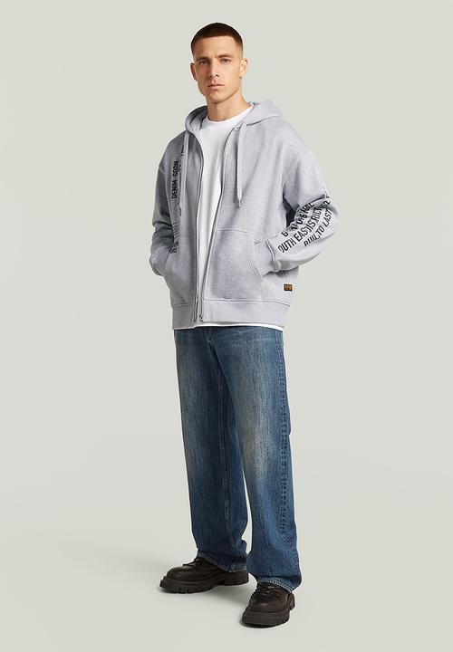 G-STAR - Stencil Gr Relaxed Hdd Zip Sw - Light Grey Htr