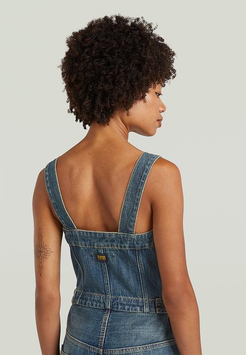 G-STAR - Bustier 3D Jumpsuit wmn - Antique blueschist