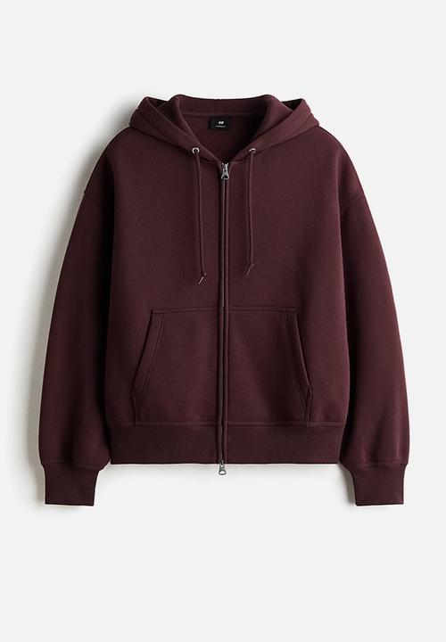 H&M - Oversized fit zip-through hoodie - purple,red