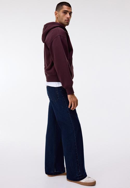 H&M - Oversized fit zip-through hoodie - purple,red